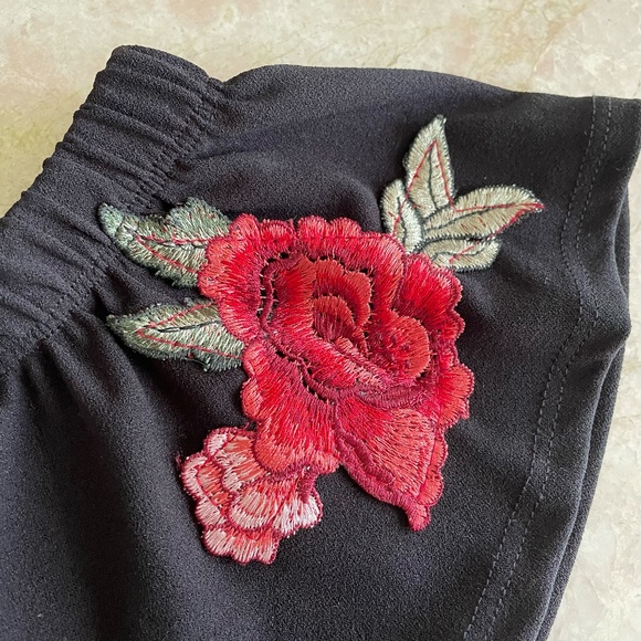 Bluebell Y2k Rose Embroidered Off the Shoulder Top - Picture 3 of 6